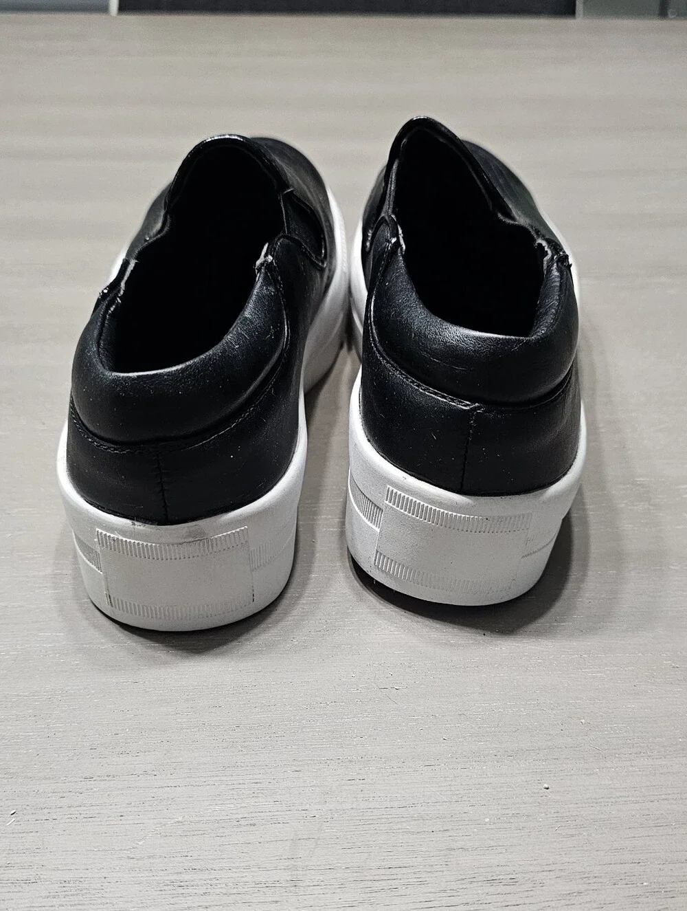 Pink Pop Brand Black Faux Leather Harper Slip On Platform Tennis Shoe Size 6.5